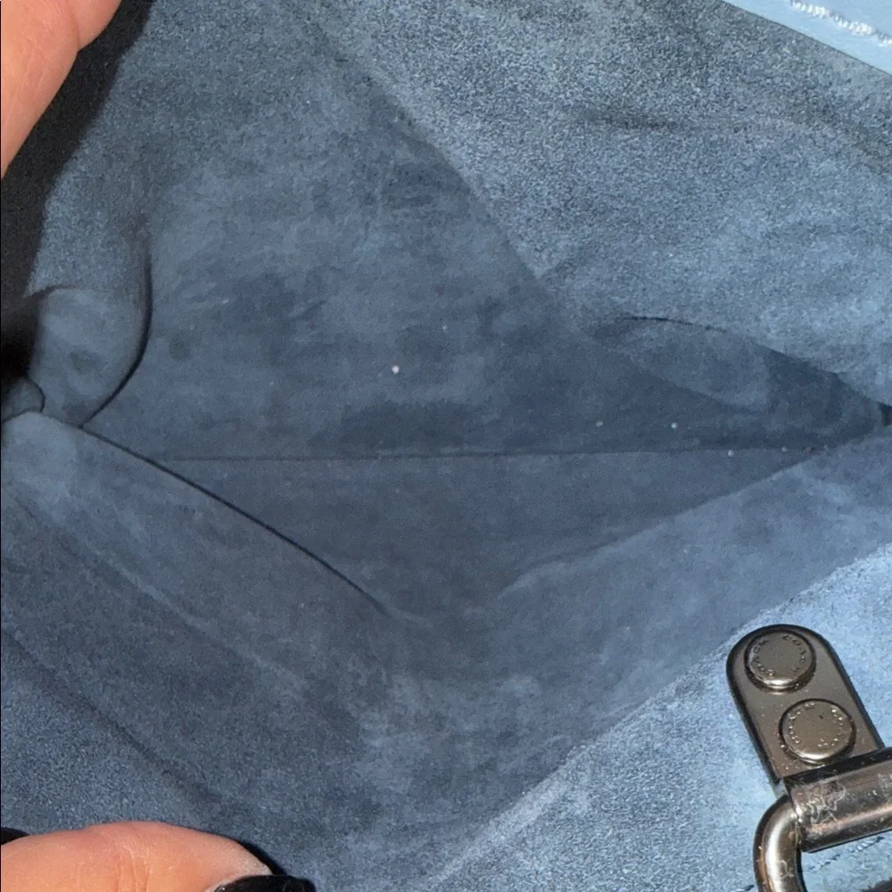 Coach Rogue Light Blue Pebbled Leather Satchel with crossbody strap - Picture 9 of 10